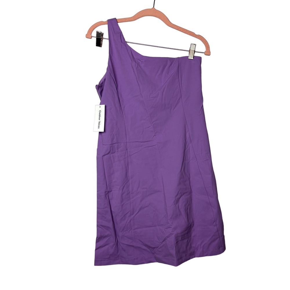 Outdoor Voices NWT One Shoulder Dress Lined Lavender Size Large - Picture 2 of 8